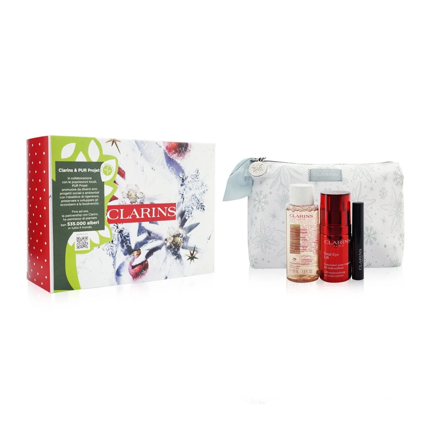 Clarins Total Eye Routine: Total Eye Lift 15ml  Cleansing Micellar Water 50ml  Wonder Perfect Mascara 4D #01 3ml  Bag  3pcs 1bag