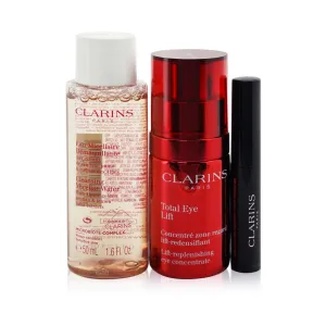 Clarins Total Eye Routine: Total Eye Lift 15ml  Cleansing Micellar Water 50ml  Wonder Perfect Mascara 4D #01 3ml  Bag  3pcs 1bag
