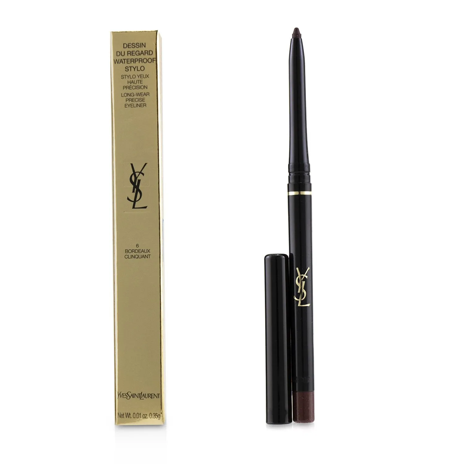 Yves Saint Laurent Dessin Du Regard Waterproof Stylo Long Wear Precise Eyeliner - # 6  Bordeaux Clinquant  0.35g/0.01oz